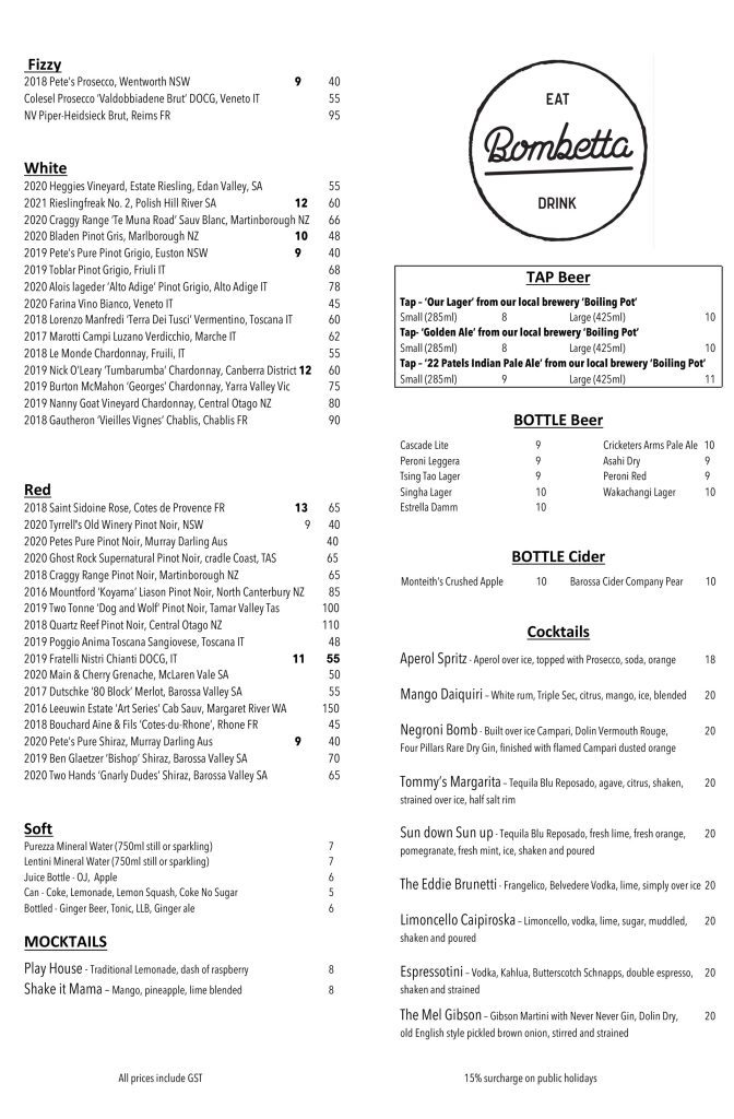 Bombetta Has Now Closed